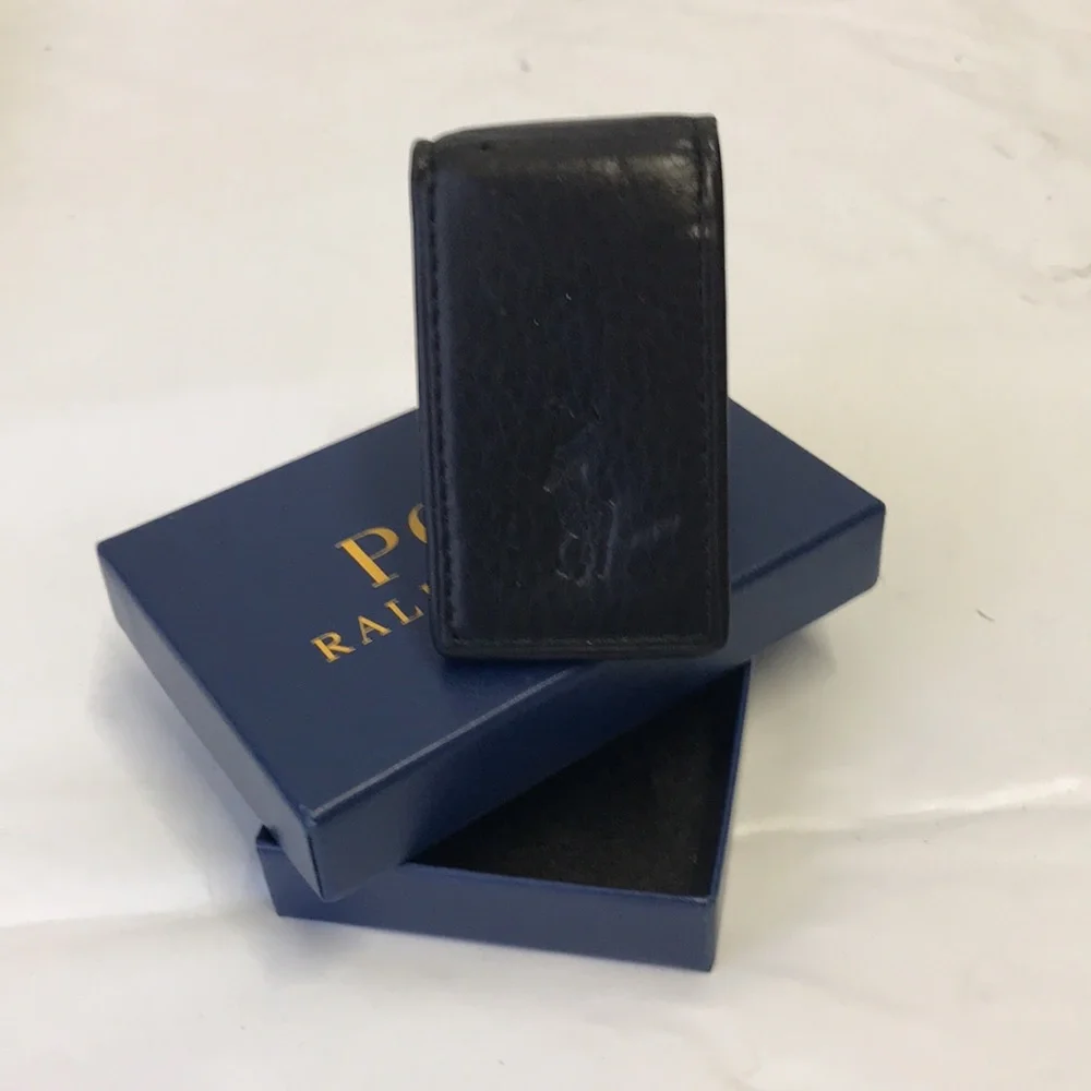 Polo Ralph Lauren Pebbled Leather Money Clip